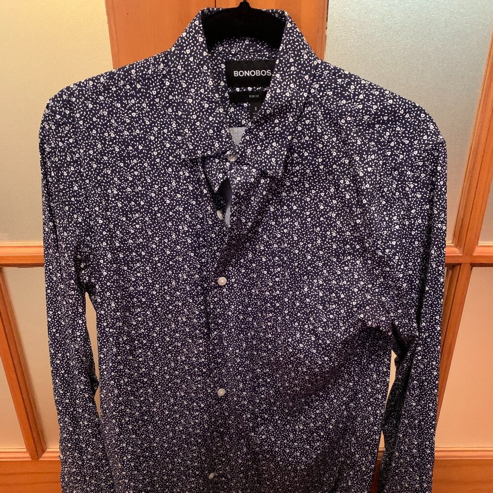 Bonobos Blue Long Sleeve Slim Fit Shirt